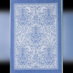 Handmade Blue and White Hamsa Hand Tea Towel